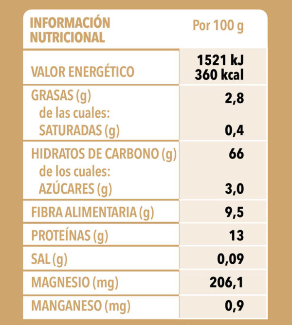 Quinoa Real150g Info Nutri