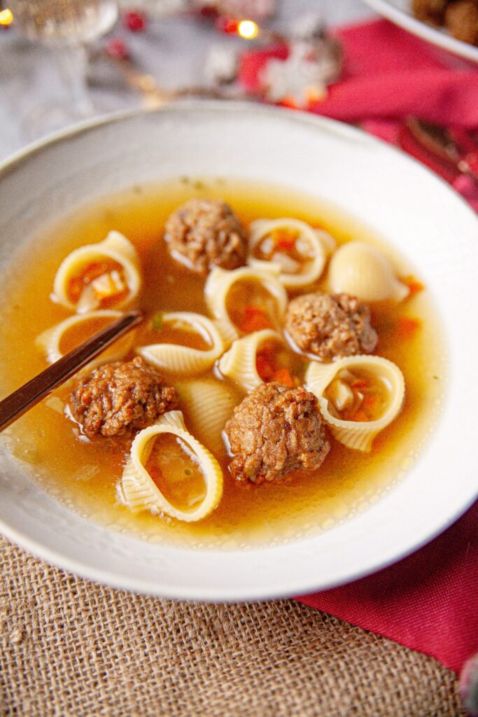 Receta Albóndigas Vegetales Seitán Sopa Navidad