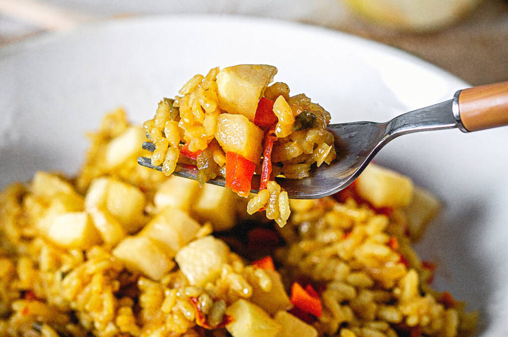 Risotto Curry Con Manzana